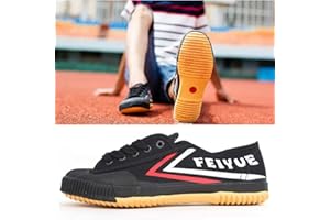 YURU Martial Arts Shoes,Unisex Tai-Chi Sneakers，Classic Kung Fu Shoes，Fashion Anti-Slip Qigong Trainers For Adults Kids,Black-46