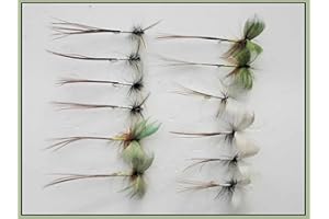 JUST CATCH 12 Mayfly trout flies, drakes and spent mayfly, early season top flies, May and June Must Haves
