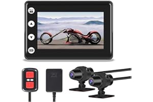 VSYSTO Dashcam Moto Caméra de Moto Camera Moto Double Lentille 1080P Caméra Avant et arrière DVR Moto Écran LCD 3,0 '' Grand Angle 140 ° Caméra de Sport étanche GPS WiFi