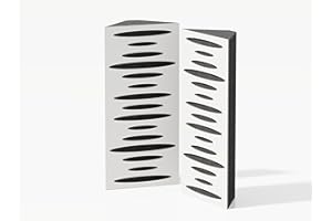 UA ACOUSTICS Paquete de 2 trampas acústicas estrechas para graves | Difusión - Reflección - Insonorización | Tamaño: 23 x 50 cm | Placas perforadas de color: (blanco, pulso mini)