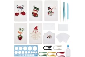 WEBEEDY 20 Sets DIY Christmas Paper Quilling Kit Greeting Card 5 Styles Santa Claus Decorations Card Making Kit with Instuction DIY Handcraft Christmas Card for Beginners and Paper Art Craft Lovers