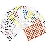 Kuuqa 36 Blätter 8mm Farbcodierung Etiketten Kleine Runde Dot Aufkleber Klebrige Kennzeichnung Etiketten (3168 Punkte)