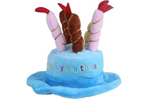 FDIT Happy Torta Cappello Per Cane Gatto Da Compleanno Pet Costume Da Compagnia Cappello Da Compagnia Per Animale Domestici Funny Dress Up Party Pet(blu)