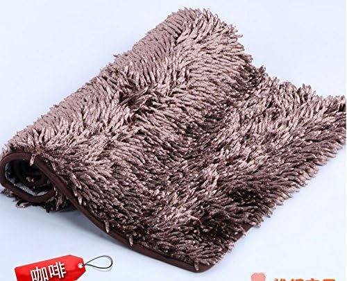 Rethinkso Washable Soft Shaggy Non Slip Absorbent Bath Mat Bathroom Shower Rugs Shaggy Carpet size 60*40cm (Light Coffee)