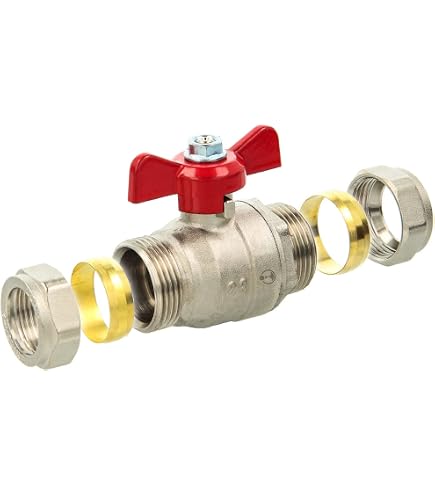 Robinet à Boisseau Sphérique En Acier Inox 304, 10mm, Double Raccord Pagode - Pour Eau, Huile, Gaz - Vanne D'arrêt Facile à Installer - 5