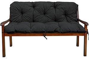 Garden Factory Coussin pour Un Banc de Jardin, Coussin pour Un balançoire de Jardin, Un siége, Un Dossier V2 135x60x50 Noir