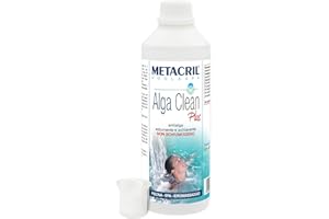 Metacril Alga Clean Plus + Gobelet doseur gradué, élimine Les algues, Non moussant, bleuissant et éclaircissant, pour piscines et spas d'hydromassage - 1 LT