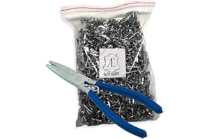 AE AUTO EQUIPE Kit grapas sueltas de anillo + pinza para tapicería, redes metálicas de acero h22 (1 kg)