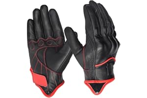 Harssidanzar Gant de Moto,Homme d'hiver pour en Cuir Touchscreen Gants d'équitation avec Protections Professionnelles sur Les Jointures GM041EU