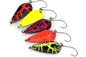 VSUSN LiGG Esche per La Pesca alla Trota Cucchiaino Trota in Metallo Artificiali Pesca Spinning Cucchiaino Colorato Esche da Pesca 3cm