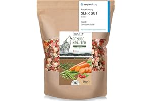 ReaVET Variation légumes-Herbes 1kg, Flocons de légumes Chiens sans céréales, Complément Barf Chien