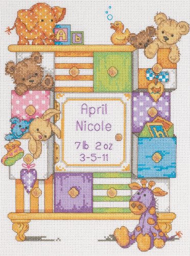 Dimensions Gezählter Kreuzstick Set, Baby Drawers Birth Record