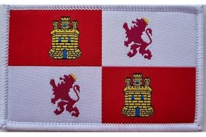 MateyCo Parche con Velcro Castilla y Leon,Tejida oficial 8 cm x 5 cm para Mochila, Chaleco, Gorras. Parche para Ropa Militar y Motera (Castilla y Leon)