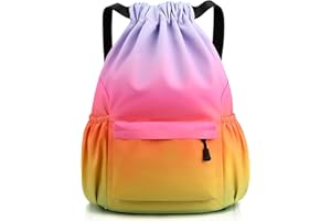 Sarmeley Drawstring Backpack Bags, Printed Drawstring Gym Bag for Men Women Girls Boys, Large Drawstring Bags Waterproof Swimming Bag Draw String Bag for Shopping Sport Travel