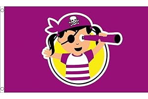 AZ FLAG - Flagge Mädchen Pirat - 90x60 cm - Piraten Totenkopf Fahne 100% Polyester mit Messing-Ösen - UV-beständig - Vives Farben - 50g