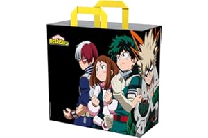 Konix My Hero Academia Bolsa de Compras 40 x 45 x 20 cm - Material reciclado - Diseño Team - Negro