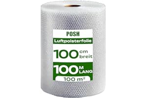 POSH Folia bąbelkowa 100 m x 100 cm szerokość folia bąbelkowa idealna do pakowania, wysyłki i ochrony, materiał wypełniający