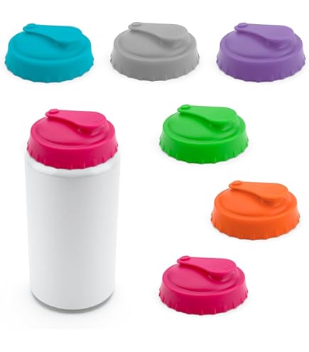 Lasuroa 6 Pièces Couvercles En Silicone Pour Canettes, Réutilisables Et Bouchon Canette Soda S'Adaptent à Toutes Les Canettes De Soda Bière Jus Activités En Plein Air Camping Voyage (Multicolore