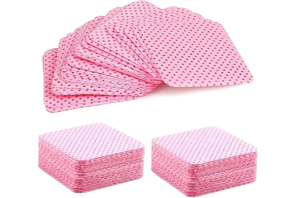ZORVYN 100 Pièces Coton Ongles Rose Non Pelucheux pour Cleaner Degraissant Gel Vernis Semi Permanent Remover Manucure Professionnelle