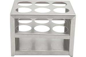Fockety 6 Holes Test Tube Rack, 3 Tiers Stainless Steel Test Tube Holder for 50ml Test Tubes, Sturdy Structure Test Tube Rack, 30mm/1.18in in Diameter, Centrifuge Tube for oratory
