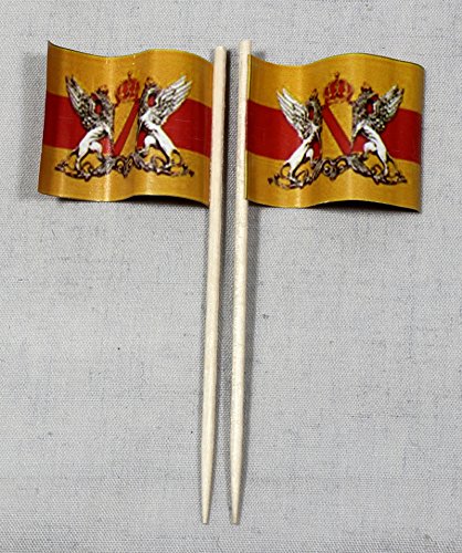 Party-Picker Flagge Baden Papierfähnchen in Profiqualität 50 Stück 8 cm Offsetdruck Riesenauswahl aus eigener Herstellung