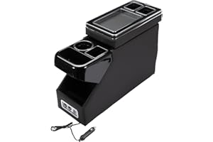 Swgaunc Mittelkonsole mit Ablagen Staufach kompatibel mit Bus T5 T6 ab 03 zubehör, mit USB und Zigarettenanzünder