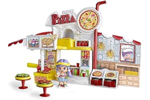 Pinypon - Pizzería, Escenario de Juego, con 1 figurita, niños y niñas a Partir de 4 años, Famosa (700014755)