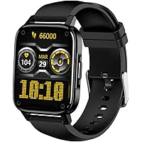 AQFIT W6 Smartwatch IP68 Water Resistant Full Touch Screen Display 5.0 Bluetooth | for Men and Women - Black