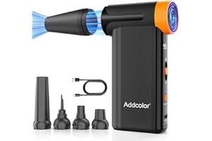 ADDCOLOR AD51 Air Blower,Compressed Air Duster with 2000mAh*2 and 8 Gear Adjustable,106770RPM Electric Duster Blower with Display – Portable Handheld Duster for Keyboard,Computer,Car,Outdoor,Air Bed