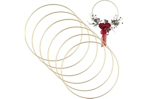 HNJUSR 6 Stück Metallringe,20cm Handwerkliche Metallring,Deko Ringe zum Aufhängen,für Rund Metallringe zum Basteln,Traumfänger Ring,Blumen Reifen für Hochzeit Basteln Tischdekoration Weihnachtsdeko