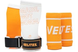 Velites - Official CrossFit® Games Quad Pro Grips - With chalk - Wristbands and carry bag included - Pull-ups, muscle-ups, and toes-to-bar
