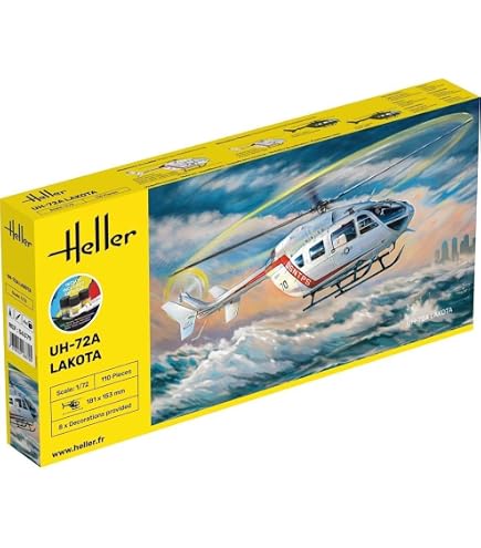 Maquette Hélicoptère Heller AS350 Écureuil - Échelle 1:48 - Kit Débutant Avec Colle/Peinture