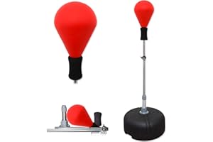 MAXSTRENGTH Free Standing Boxing Punching Bag Speed Ball Adjustable Height Freestanding- For Training, Practice, Reaction Speed, etc Reflex Bag for Adult