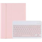 Microcase Samsung Galaxy Tab A9 Plus LTE SM-X218 11'' Tablet ile uyumlu Bluetooth Klavyeli Standlı Kılıf - BKK4 Pembe