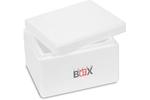 THERM BOX THERM-BOX Styroporbox 2W Innen: 18x14x9cm Wand 3cm Volumen 2,39L Isolierbox Thermobox Kühlbox Warmhaltebox Wiederverwendbar