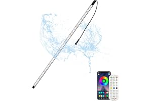 ‎LONGRUN Longrun LED Strip, Pool Lighting Underwater IP68 Waterproof, App Control Pond Light 7 Colours, LED Lighting Waterfall with Remote Control, for Aquarium, Fountain, Stream, Swimming Pool, 88.5 cm