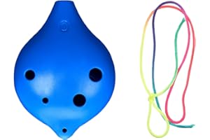 RmKbe 6 Hole Ocarina Alto C Ceramic Smokey Brown Ocarinas Children Plastic Ocarina Student Music Instruments for Beginner (Blue)