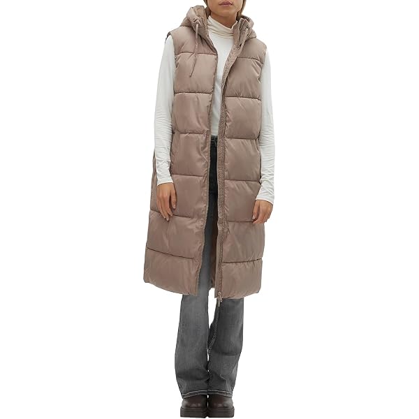 ONLY Onldemy Gilet Matelassé Long Femme – Capuche, Poches & Look Tendance Hiver