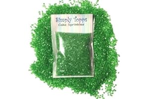 SIMPLY TOPPS Sparkling Sugar crystals 30g - cupcake Cake Sprinkles for Decorating (Green)