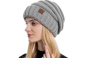 WANYIG Gorros con Coleta para Mujer Gorro de Cola de Caballo de Invierno Gorro de Punto Beanie Cola de Caballo Ponytail Beanie Hat 56-60CM