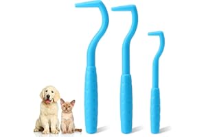 Greoer 3 Pieces of Tick Remover Tools for Dogs, Painlessly Tick Removal Tool, Multifunctional Tick Remover Kit for Dog Cats Rabbits, Ideal Tick Hooks for Pet Shop, Home Use, Blue