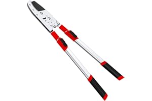 GARTOL Hochleistungs Amboss Gartenschere,72-105 cm Teleskopstiel mit 6 verstellbaren Positionsanschlägen, doppelter Ratschenmechanismus, konzipiert für trockenes Holz, Schnitt 50 mm