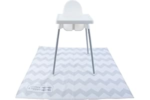 Tiddlers & Nippers Large 130cm x 130cm Reusable Splash Splat Mat | Waterproof, Machine Washable, Anti-Slip | for Meal Times Under High Chair, Picnics, Crafts, Play Mat, Table Cloth (Yeah Chevron!)