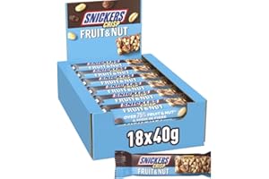 Snickers Crisp Fruit & Nut Milk Chocolate Snack Bars 18 x 40g, Bulk Chocolate Box, Ideal for Gift, Snacks or Hamper