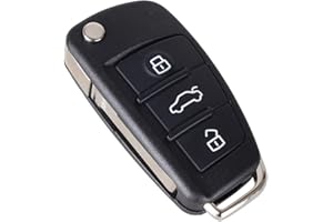 Kelay 3 Buttons Folding Remote Car Key Fob Case Shell Compatible for Audi A2 A3 A4 A6 A6L A8 Q7 TT S6 Quattro Keyless Entry Key Fob Case Replacement