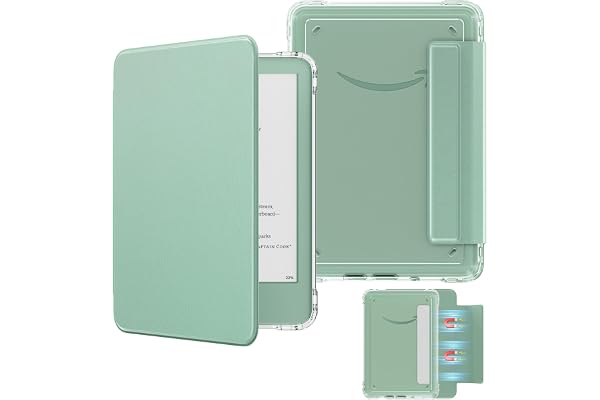 MoKo Étui Magnétique Détachable pour Le Tout Nouveau Kindle (11e Génération 2024/2022) 6 Pouces, Coque Légère et Résistante aux Rayures, à Dos Ultra-Clair avec Réveil/Sommeil Automatique, Vert Matcha