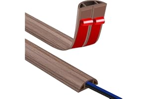 JAHOMFAI Canaletas para Cables Adhesivas, Madera Pasacables Suelo Goma, Canaleta Cables, para Uso en Oficinas, Escuela, Almacén, Conciertos, Etc, para Proteger Los Cables Evitar Riesgos deTropiezo