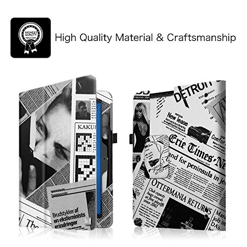 MEDION LIFETAB S10321 / Odys Notos Plus 3G Hülle Case – Fintie Slim Fit Folio Kunstleder Schutzhülle Cover Tasche mit Ständerfunktion und Stylus-Halterung für MEDION LIFETAB S10321 (MD 98687) / Odys Notos plus 3G 25,7 cm (10,1 Zoll) Tablet-PC, Zeitung - 2