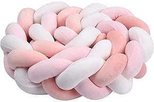 IIQI® Bettschlange Geflochten Mischfarbe Dekokissen Bettumrandung Knotenkissen-Seitenschläferkissen Kopfschutz, Sofakissen für Wohndekoration gewebtes Kissen (A11,150cm)