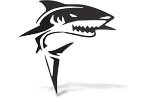 ERREINGE STICKER PRESPAZIATO NERO 15cm - SQUALO - Adesivo Decal Decalcomania Vinile Murale Laptop Auto Moto Casco Camper